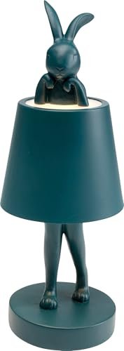 Kare Design Tischleuchte Animal Rabbit, Blau, 29cm, Hase, Dimmbar, Outdoor, LED, Akku Lampe, Hasenleuchte, Wohnzimmer