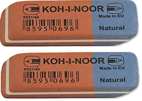 2 Stück - KOH-I-NOOR Radierer - Mit zwei Härtegraden für verschiedene Situationen! DER KLASSIKER IM DOPPELPACK!!!