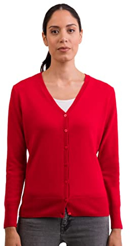 CASH-MERE.CH 100% Kaschmir Damen Pullover Cardigan V-Ausschnitt | Strickjacke V-Ausschnitt 2-fädig