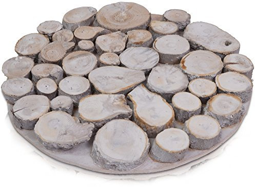 CHICCIE - Vassoio con Tronco d'albero, Diverse Misure, Legno, Durchmesser ca. 37cm