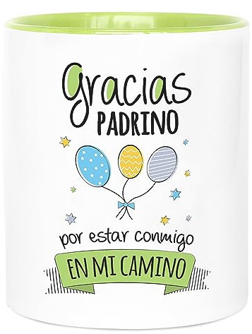 LA MENTE ES MARAVILLOSA - Taza de Cerámica con Frase |Gracias Padrino por Estar Conmigo en mi Camino| 330 ml Regalo Original para Padrino, Taza de Café y Té