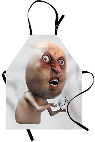 ABAKUHAUS Humor Kochschürze, Warum weckst du Mich Nicht Internet Meme mit beschwerendem Schlaf über Gesicht und Bild-Druck, Farbfest Höhenverstellbar Waschbar Klarer Digitaldruck, Tan