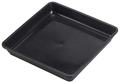 DOITOOL 10 pièces Carré Soucoupes pour Pots de Fleurs Plastique soucoupes pour Plantes Soucoupe à bonsaï Noire soucoupes de Jardin en Pot Gouttes deau et Le Sol 18 x 18 x 3cm (Noir,Grand)