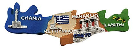 Wedare Magnet Kreta Griechenland 3D Karte Kühlschrankmagnet Souvenir Resin Collection, Kreta Kühlschrankmagnet Geschenk Magnetic Sticker Home Kitchen Decoration