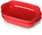 LEETOYI - Fuente de horno de cerámica rectangular de 2 piezas con doble asa, sartenes para hornear y cenar de tartas, 9 x 5,2 x 1,8 pulgadas (rojo)