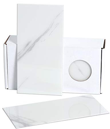 BeNice Selbstklebende Fliesen Marmoroptik Metro Wandfliesen Aufkleber Klebefliesen Küche Bad(98x198mmx23 Stück) Weiß