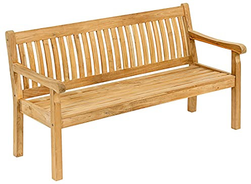 Dehner Gartenbank Havanna, 3-Sitzer, ca. 160 x 67 x 89 cm, aus FSC® - zertifiziertem Teakholz, natur
