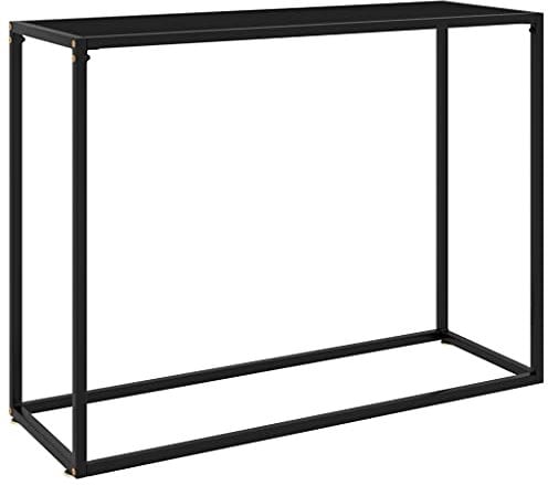 vidaXL Konsolentisch Konsole Beistelltisch Flurtisch Sideboard Frisiertisch Wandtisch Schminktisch Ablagetisch Schwarz 100x35x75cm Hartglas