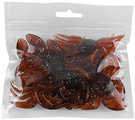 Simulation Crab Bait, 10pcs Artificial Plastic Soft Crab Lure 3D Simulation Freshwater Fishing Bait(Brown)