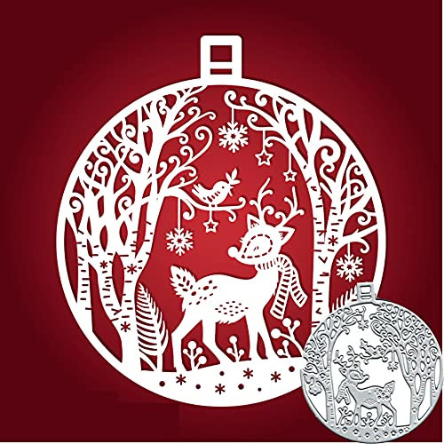 Stanzformen mit Weihnachtskugel-Motiv, aus Metall, für selbstgemachte Karten, zum Prägen von Karten, Fotodekorationen, Scrapbooking