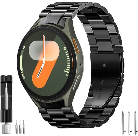 SPGUARD Armband Kompatibel mit Samsung Galaxy Watch 4 42mm 46mm Armband,Edelstahl Metall Ersatzarmband für (2021) Galaxy Watch4 42mm 46mm Smartwatch(Silber)