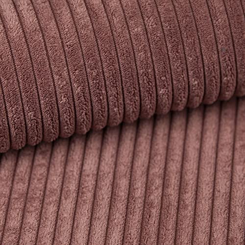Fabreco - CORDSTOFF Polsterstoff Meterware - Stoff Meterware (100cm x 142cm) | 380 g/m2 | POSTON Dekostoff Breitcord - Polsterstoff Möbelstoff - Möbelstoffe: Cord Stoff für Sofa & Stühle (Lachsrosa)