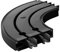 Seiletech.de GARDINENSCHIENE ENDRUNDBOGEN | Set 2 Stück | PVC | 2-läufig | schwarz | Gardinen Schiene Vorhangschienen