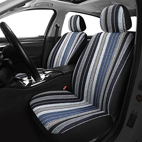 VarCozy Baja Satteldecke Sitzbezüge, Vordersitzbezüge für Limousine, SUV, LKW, Universalstreifen, bunt, gewebt, atmungsaktiv, waschbar, Airbag-kompatibel