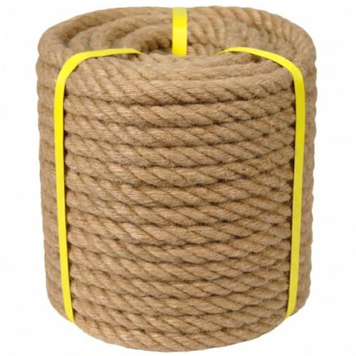 Hanfseil - 1,9 cm × 30,4 m - Natürliches Juteseil - Verdrehtes Manila-Seil zum Basteln, Hängematte, Geländer, Dekorieren