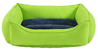 Dog Beds Soft Orthopaedic Ideal Dog Cushion-Anti-Anxiety Dog Bed-Rectangle Dog Bed with Soft Cosy Plush with Polyester Interior Elevated,Dog Beds Plush Mat For Crate(Large 23 x 33+8, Lime Green)