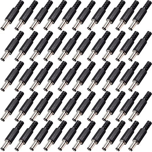 RUNCCI-YUN 50 PCS 12V DC Enchufe de alimentació,12V DC Enchufe de alimentación de Soldadura 5.5mm x 2.1mm DC Conector para Audio/Video/Teléfono