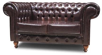 Chesterfield Sofa 2-Sitzer - Veganes Leder - My Chesterfield Antik Braun - Handgefertigtes, hochwertiges Original Chesterfield, 100% Veganes Leder - Breite 150cm