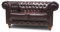 Chesterfield Sofa 2-Sitzer - Veganes Leder - My Chesterfield Antik Braun - Handgefertigtes, hochwertiges Original Chesterfield, 100% Veganes Leder - Breite 150cm
