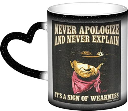 YINGD John Mug Wayne Keramik-Foto-Kaffeetassen, magisch, hitzeempfindlich, Farbwechsel, Kaffeetasse, Milch-Teetasse, personalisierte Geschenke für Familienliebhaber, Freunde, Sternenhimmel, Schwarz
