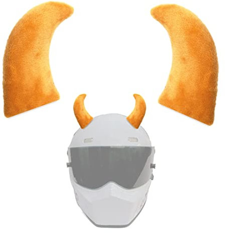 1 Paar Weihnachtshelm-Hörner, niedliche Kuhhorn-Helmdekoration, Helmzubehör für Fahrrad, Motorrad, Ski, Helm, Gold