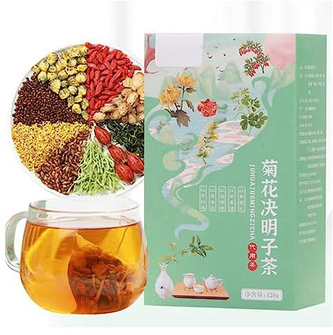 6gx20 Conta Tè Biologico, Crisantemo Semi di Cassia Radice di Bardana Bacca di Goji Caprifoglio Osmanto Combinazione di Tè Tè Floreale Tè della Salute Tè Puro Naturale