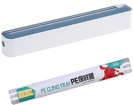 1 coupe-film alimentaire magnétique avec 1 rouleau de film alimentaire, coupe-film en aluminium, distributeur de film alimentaire, distributeur de film alimentaire, convient pour film alimentaire,