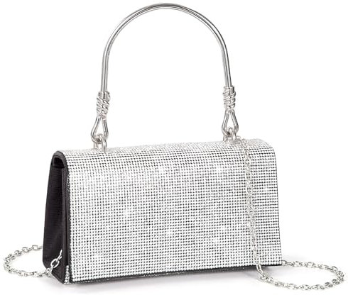 Strass Abendtasche Clutch Damen Glitzer Clutch Elegante Pailletten Umhängetasche Handtasche Diamant Damen Tasche mit Abnehmbarer Kette für Party Hochzeit Bankett Prom