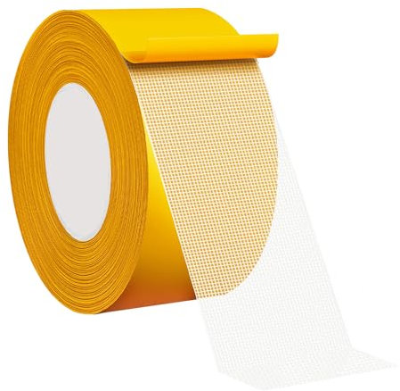 Qrity 1 Stück Doppelseitiges Klebeband, 40mm x 20m Teppichklebeband, Ohne Rückstände, Doppelseitiges Gewebeklebeband für Holz, Glas, Kunststoff