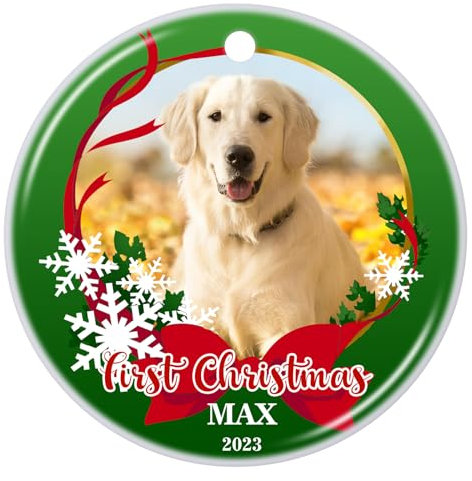 Personalisierte Weihnachtsschmuck, Haustier-Gedenkornament 2023, Hunde-Weihnachtsschmuck, für Hundeliebhaber, Haustierbeileidsgeschenke – 3 Designs, doppelseitiger Druck, benutzerdefinierte Ornamente