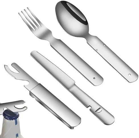 Silverware Set, Heavy Duty Cutlery Flatware Set, Fork Cultery Tableware Set, 4 in 1 Stainless Steel Flatware Set, Knives Fork Spoon Can Opener Silverware Set, Tableware Set, Home, Kitchen, Restaurant