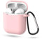Airpods Case Cover Compatible with AirPods 2 & 1, TCPENG Silicone Shockproof Front LED Visible Extra Protection with Carabiner (Pink)