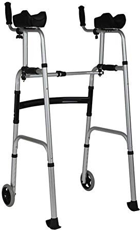 Aluminium Folding Walking Frame Rollator Walker Walking Mobility Aid Height Adjustable Lightweight Folding Sturdy Walking Device VBTJWRFE