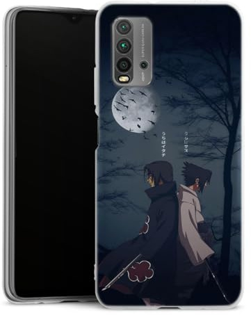 Générique Coque pour Xiaomi Redmi 9T Antichoc | Doux TPU Silicone Protection Housse, Étui de Téléphone Itachi and Sasuke Moon Manga Compatible avec Xiaomi Redmi 9T