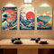 Viusneun 3er Premium Poster Set - Japanische Wanddeko - Japanische Landschaftsposter - Wandbilder Deko für Wohnzimmer und Schlafzimmer - Ohne Rahmen (30x40cm)