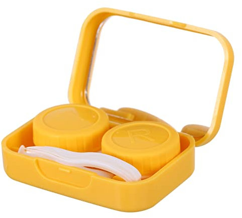 ORFOFE 1set Compact Bear Lens Case Portable Eye Care Kit and Lightweight for Travel Protective Lenses Holder Cute Cartoon Design for Daily Use