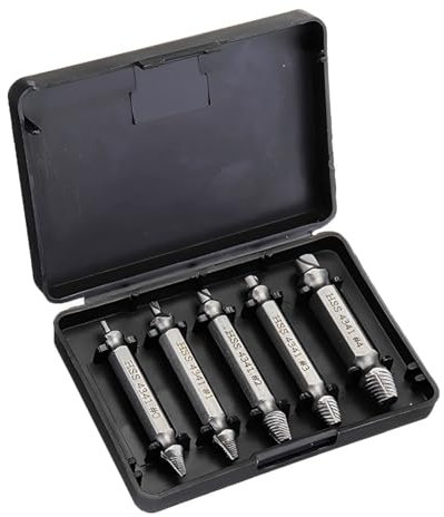 SGERUFZ Estrattori Viti Danneggiate, 5 pezzi, con supporto magnetico, Estrattore Viti, Estrattore Viti Spanate, Dispositivo Di Rimozione Bullone Rotto In Acciaio per Danneggiati/Spellati