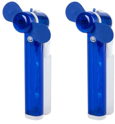 HAC24 2er Set Tragbarer Wassersprüh Handventilator Blau Wasser Sprühnebel Sprühventilator Mini Hand Wassersprüher Ventilator Wasserzerstäuber