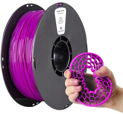 kexcelled TPU 95A Filamento per Stampante 3D 1,75 mm +/- 0,05 mm, Flessibile e Morbido, Eccellente Elasticità, Adatto a Moltissime Stampanti FDM, Bobina da 1 kg (2,2 lbs), Viola
