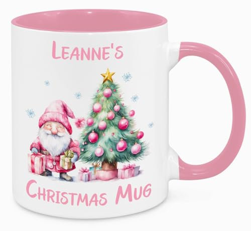 Personalised Christmas Mug - Custom Christmas Funny Gift Present Novelty Gift for Mum Dad Friend Sister Brother Grandparents Gift for Him Her Secret Santa Office Quotes Coffee Mug (Pink)