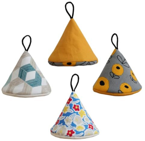 OKUMEYR 4pezzi Presine Triangolari Per Manici Pentole Copri Manico Isolante Antiscottatura Lavabile e Riutilizzabile Per Cucina Forno e Ristoranti