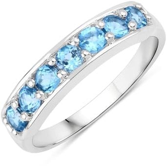 Rafaela Donata Damen Ring aus 925/- Sterling Silber rhodiniert mit Blautopas blau Edelsteinring Edelsteingröße 3,00 mm