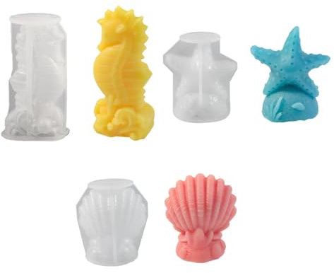 XAGMODSHN Stampo creativo in silicone a forma di conchiglia di mare, versatile, stampo per colata di calcestruzzo in resina per vasi di candele e contenitori