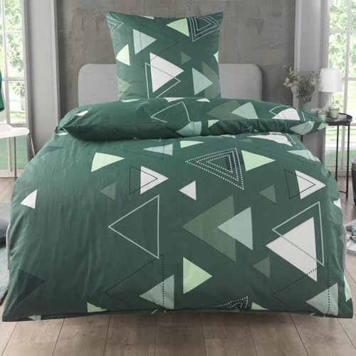MALIKA Bettwäsche 135x200 Baumwolle Sets, Bettbezug 135 x 200 cm, Kissenbezug 80x80 cm, Renforcé, Oeko-TEX Bettwäsche mit Reißverschluss