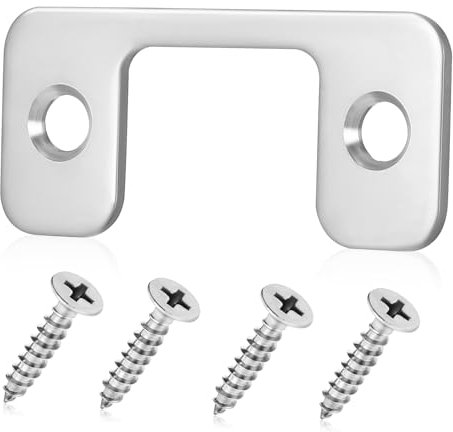 Veemoon Cerradura De Puerta Abatible Cerrar Cochera Restaurador Llave Tornillo Timbre De La Puerta Cantoneras Seguridad Infantil Cierre De Broche Cerraduras Silver Acero Inoxidable
