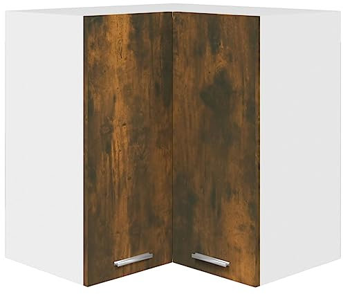Bücherschrank Aktenschrank Küchenunterschrank Buffetschrank - Eck-Hängeschrank Räuchereiche 57x57x60 cm Holzwerkstoff für Badezimmer Pantry Bad Werkstatt