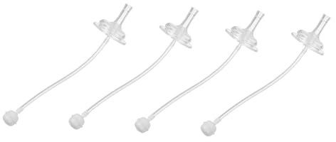 HAMPPLIES 4stücke Babyflaschen-strohhalme Aus Sicherem Silikon Robust Breitmundig Kompatibel Für Trinkflaschen Mit Wiederverwendbar Und Transparent