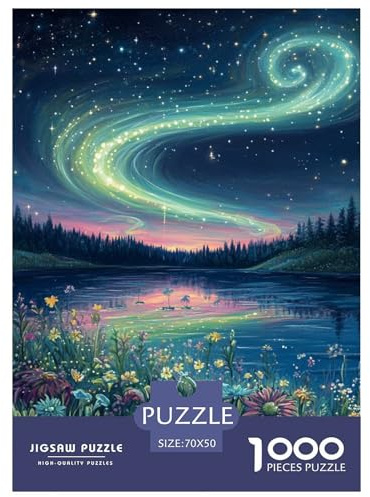 Nordlichter 1000 Teile Schwieriges Großes Puzzle Für Erwachsene, Familien, Teile Passen Perfekt Zusammen, Geschicklichkeitsspiel, Premium Quality, Pädagogisches 70x50cm/1000pcs
