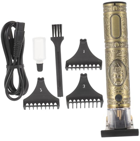 Alipis Buddha Kopf Haarschneider Elektrisch mit Metallgehäuse und USB Ladegerät Retro Ölkopfschere für Friseursalon 1200mah Akku und 4 Kämme für Präzises Haarschneiden
