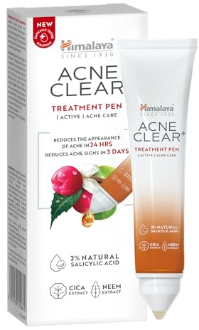 Himalaya Acne Clear+ Treatment Pen – 2% natürliche Salicylsäure & CICA – Spot Corrector gegen Pickel – Reduziert Akne-Anzeichen – Bekämpft 5 Anzeichen von Akne – 98% natürlichen Ursprungs, 15ml
